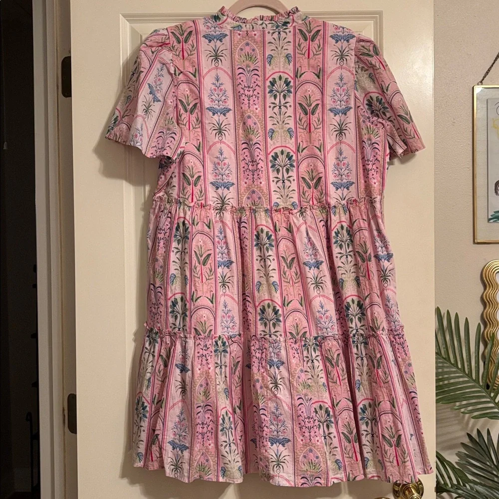 Crown & Ivy Pink and Blue Patterned Babydoll Dress - Picture 8 of 8